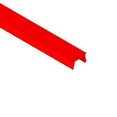 61-033-6 MODULAR SOLUTIONS SHALLOW COVER PROFILE RED 2 METERS IN LENGTH